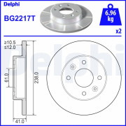 BG2217T Brzdový kotouč DELPHI