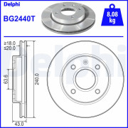 BG2440T Brzdový kotouč DELPHI