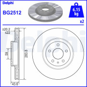 BG2512 Brzdový kotouč DELPHI