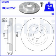 BG2625T Brzdový kotouč DELPHI