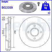 BG3359 DELPHI brzdový kotúč BG3359 DELPHI