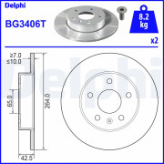 BG3406T Brzdový kotouč DELPHI