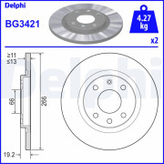 BG3421 Brzdový kotouč DELPHI