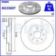 BG3569T Brzdový kotouč DELPHI