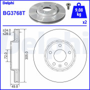 BG3768T DELPHI brzdový kotúč BG3768T DELPHI