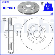 BG3989T Brzdový kotouč DELPHI