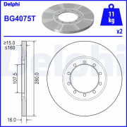 BG4075T Brzdový kotouč DELPHI