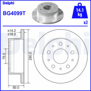 BG4099T Brzdový kotouč DELPHI