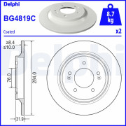 BG4819C Brzdový kotouč DELPHI