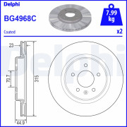 BG4968C Brzdový kotouč DELPHI