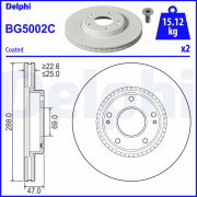 BG5002C Brzdový kotouč DELPHI