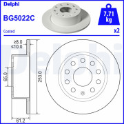 BG5022C Brzdový kotouč DELPHI