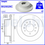 BG5028C Brzdový kotouč DELPHI