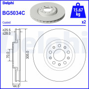 BG5034C Brzdový kotouč DELPHI