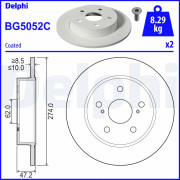 BG5052C Brzdový kotouč DELPHI