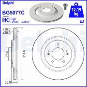 BG5077C Brzdový kotouč DELPHI