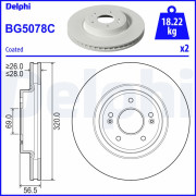 BG5078C Brzdový kotouč DELPHI