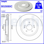 BG5080C Brzdový kotouč DELPHI