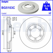 BG5103C Brzdový kotouč DELPHI