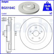 BG5104C Brzdový kotouč DELPHI