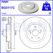 BG5117C Brzdový kotouč DELPHI