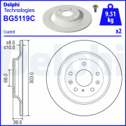 BG5119C Brzdový kotouč DELPHI