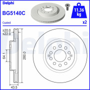 BG5140C Brzdový kotouč DELPHI