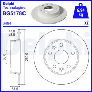 BG5178C DELPHI brzdový kotúč BG5178C DELPHI