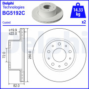 BG5192C Brzdový kotouč DELPHI