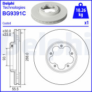 BG9391C Brzdový kotouč DELPHI