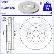 BG9512C Brzdový kotouč DELPHI