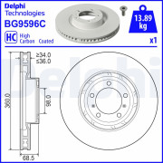 BG9596C Brzdový kotouč DELPHI