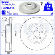 BG9619C Brzdový kotouč DELPHI