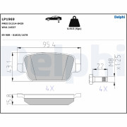 LP1969 Sada brzdových destiček, kotoučová brzda DELPHI