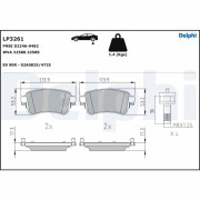 LP3261 Sada brzdových destiček, kotoučová brzda DELPHI