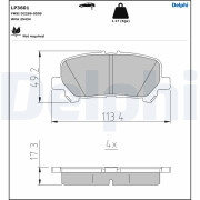 LP3601 Sada brzdových destiček, kotoučová brzda DELPHI