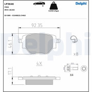 LP3646 Brzdové destičky DELPHI