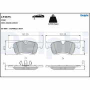 LP3675 Sada brzdových destiček, kotoučová brzda DELPHI