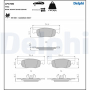 LP3700 Sada brzdových destiček, kotoučová brzda DELPHI