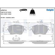 LP3711 Sada brzdových destiček, kotoučová brzda DELPHI