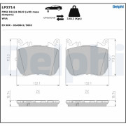 LP3714 Sada brzdových destiček, kotoučová brzda DELPHI