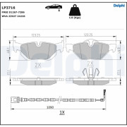 LP3716 Sada brzdových destiček, kotoučová brzda DELPHI