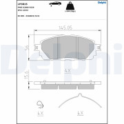 LP3815 Sada brzdových destiček, kotoučová brzda DELPHI