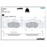 LP3831 Sada brzdových destiček, kotoučová brzda DELPHI