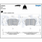 LP3876 DELPHI sada brzdových platničiek kotúčovej brzdy LP3876 DELPHI