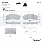 LP5002EV Sada brzdových destiček, kotoučová brzda DELPHI