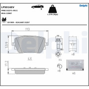 LP5016EV Sada brzdových destiček, kotoučová brzda DELPHI