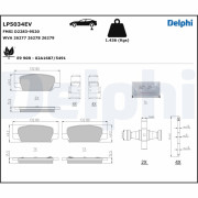 LP5034EV Sada brzdových destiček, kotoučová brzda DELPHI