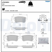 LP5038EV Sada brzdových destiček, kotoučová brzda DELPHI