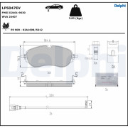 LP5047EV Sada brzdových destiček, kotoučová brzda DELPHI